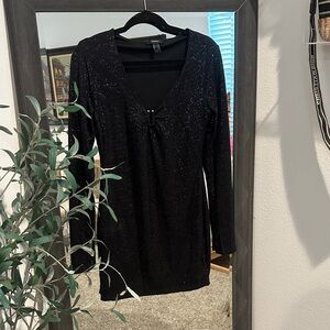 Forever 21 Black Long Sleeve Sequin Dress